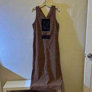 Amanda Smith Brown Dress with Navy Accents